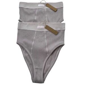 SKIMS Cotton Rib High Waisted Brief Lot of 2 Iris Mica XXS